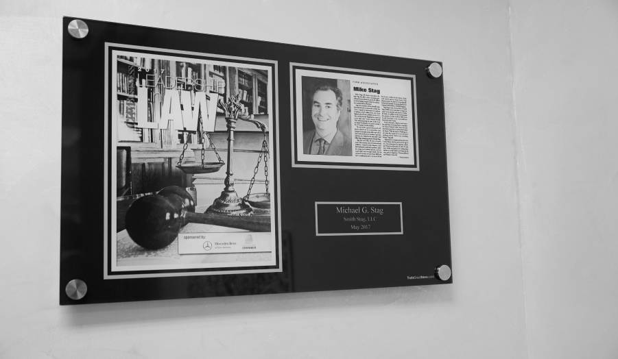 michael g stag leadership in law plaque