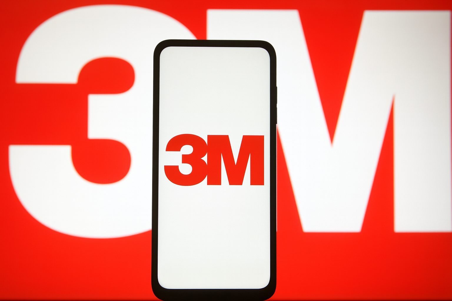 3m logo on a phone screen